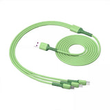 Silicone charger cable 1.2m - 3.5A 3in1 USB Type-A to Lightning/Micro/Type-C Cable